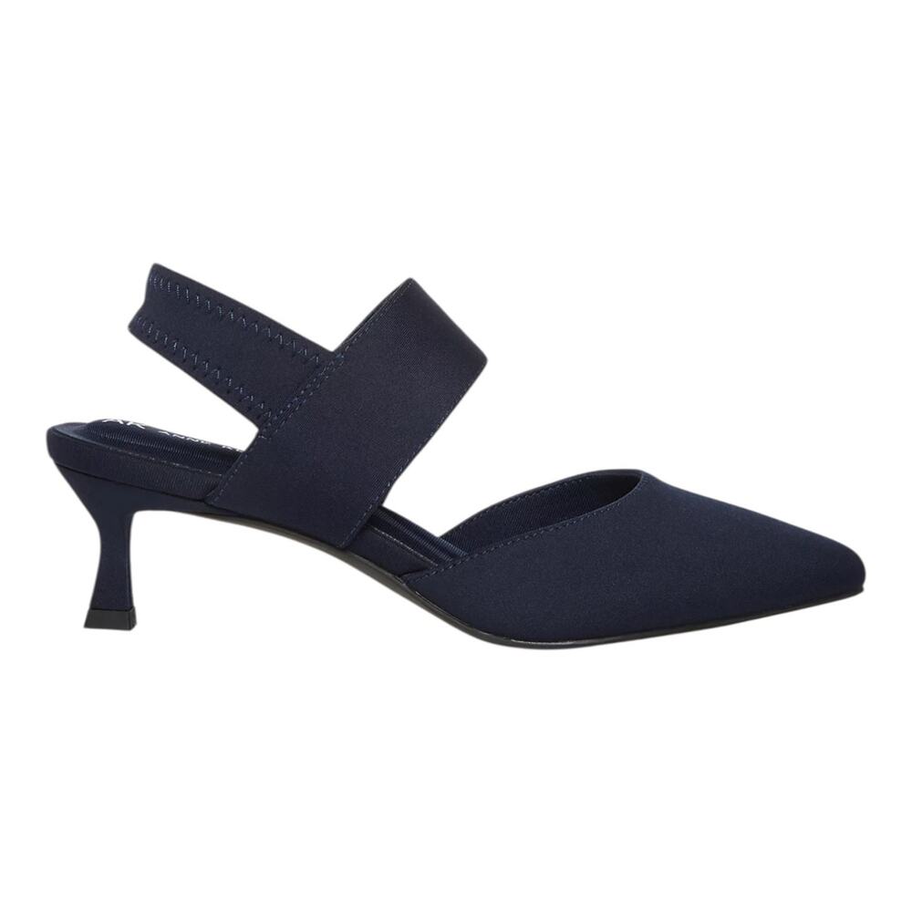 Anne Klein Women's Intime Stretch Kitten Heel Slingback Dress Pumps Navy Size 11 - Picture 2 of 4